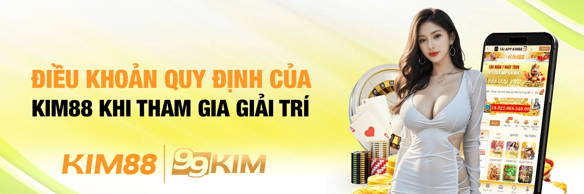 Banner chuyên mục và dịch vụ di động Kim88